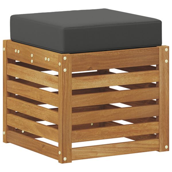 vidaXL Banc de jardin avec coussin 2 Pi&egrave;ce Naturel et Anthracite