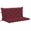 vidaXL Balancelle avec coussin rouge bordeaux 120 cm Bois de teck