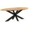 vidaXL Table &agrave; d&icirc;ner ovale 200x100x75 cm Bois de manguier brut