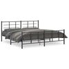 vidaXL Cadre de lit m&eacute;tal sans matelas avec pied de lit noir 193x203cm