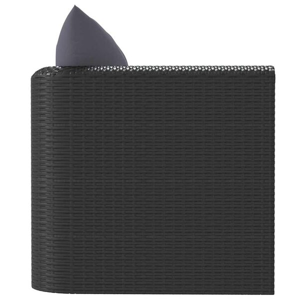 vidaXL Fauteuil avec coussins R&eacute;sine tress&eacute;e Noir