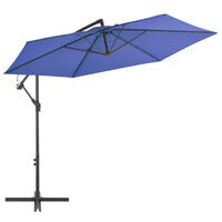 vidaXL Parasol déporté avec mât en aluminium 300 cm Bleu