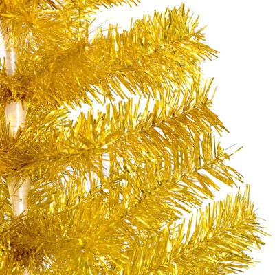 vidaXL Arbre de Noël artificiel pré-éclairé et boules doré 240 cm PET