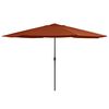 vidaXL Parasol de jardin avec m&acirc;t en m&eacute;tal 390 cm terre cuite
