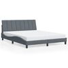 vidaXL Cadre de lit sans matelas Hanko gris fonc&eacute; 152x203 cm velours