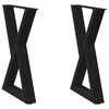 vidaXL Pieds de table à manger 2 pièces Noir 60 x (72-73,3) cm Acier