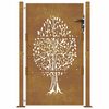 vidaXL Portail de jardin 100x150 cm en acier Corten avec motif arbre