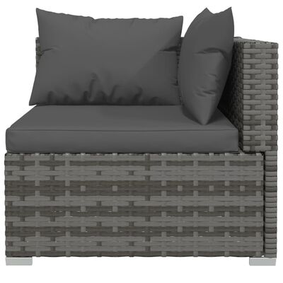 vidaXL Salon de jardin 8 pcs avec coussins Résine tressée Gris