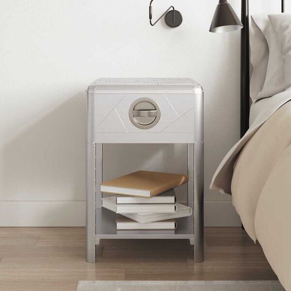 vidaXL Table de coin avec 1 tiroir vintage Style d'aviation