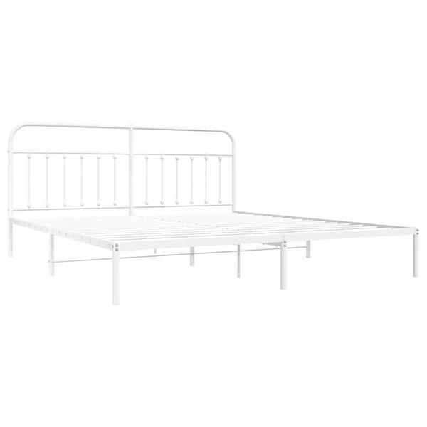 vidaXL Cadre de lit métal sans matelas et tête de lit blanc 193x203 cm