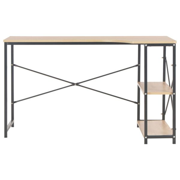 vidaXL Bureau d'ordinateur Noir et ch&ecirc;ne 120 x 72 x 70 cm