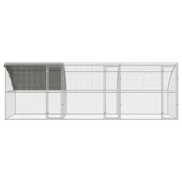 vidaXL Cage à poules Argent 600 x 200 x 198.5 cm Acier galvanisé