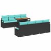 vidaXL Ensemble de canap&eacute; de jardin 9 pcs Noir Poly rotin