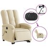 vidaXL Fauteuil inclinable de massage &eacute;lectrique cr&egrave;me tissu