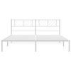 vidaXL Cadre de lit m&eacute;tal sans matelas et t&ecirc;te de lit blanc 183x213 cm