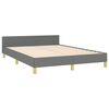 vidaXL Cadre de lit sans matelas gris foncé tissu