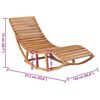 vidaXL Chaise longue &agrave; bascule avec coussin Bois de teck solide