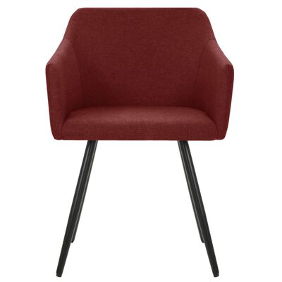 vidaXL Chaises à manger lot de 2 rouge bordeaux tissu