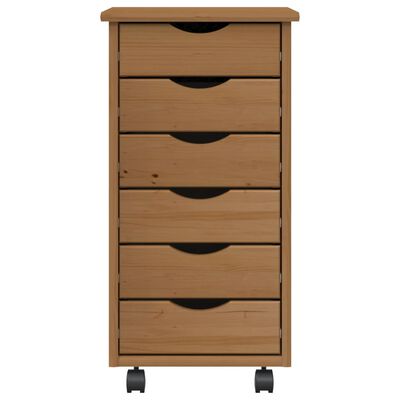 vidaXL Armoire roulante avec tiroirs MOSS bois de pin marron miel