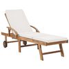 vidaXL Chaises longues avec coussins 2 pcs Bois de teck solide Crème