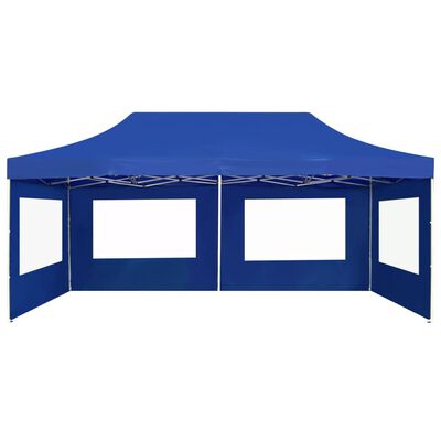 vidaXL Tente de réception pliable avec parois Aluminium 6 x 3 m Bleu