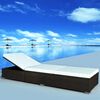 vidaXL Chaise longue avec coussin R&eacute;sine tress&eacute;e Marron