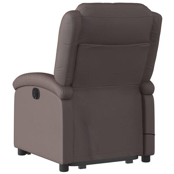 vidaXL Fauteuil inclinable de massage marron foncé cuir véritable