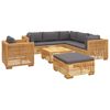 vidaXL Salon de jardin 8 pcs avec coussins Bois de teck solide