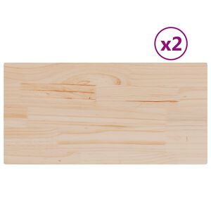 vidaXL Dessus de table 2 pcs 70x35x1,7cm rectangulaire bois pin massif