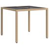 vidaXL Table de Jardin Beige 90 x 90 x 75 cm polyrotin