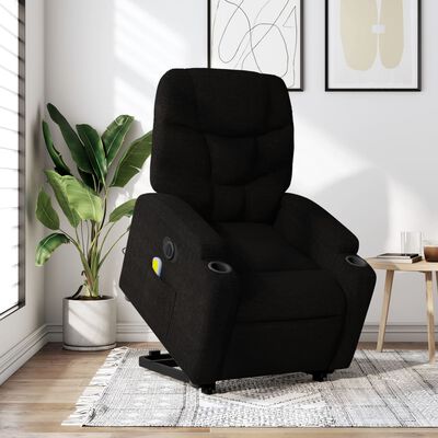 vidaXL Fauteuil inclinable de massage électrique noir tissu