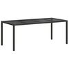 vidaXL Table de jardin pour repas Noir 190 x 90 x 75 cm polyrotin