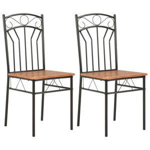 vidaXL Chaises à manger lot de 2 marron MDF