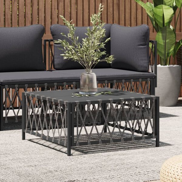 vidaXL Table de jardin anthracite 70x70x34 cm tissu tiss&eacute;