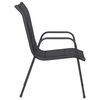 vidaXL Chaises de jardin 4 pcs Acier et textil&egrave;ne Noir