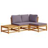vidaXL Salon de jardin 4 pcs avec coussins Bois d'acacia solide