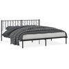 vidaXL Cadre de lit m&eacute;tal sans matelas avec t&ecirc;te de lit noir 193x203cm