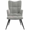 vidaXL Chaise de relaxation avec tabouret Gris clair Velours