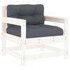 vidaXL Chaises de jardin et coussins lot de 2 blanc bois de pin massif