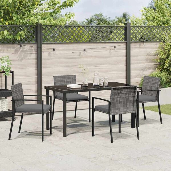 vidaXL Ensemble de salle &agrave; manger pour jardin 5 pcs Gris