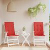 vidaXL Coussins de chaise de jardin dossier haut lot de 2 rouge tissu