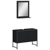 vidaXL Ensemble d'armoires de salle de bain 2 pcs noir bois ing&eacute;nierie