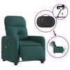 vidaXL Fauteuil inclinable de massage &eacute;lectrique vert fonc&eacute; tissu