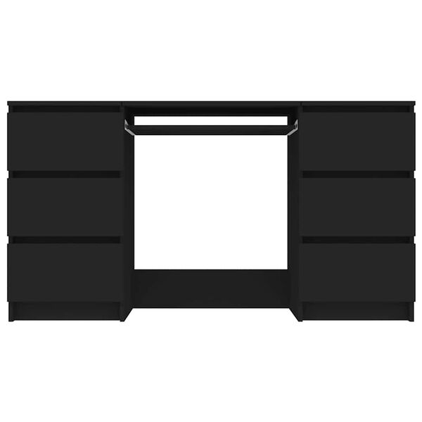 vidaXL Bureau noir 140x50x77 cm Bois d'ingénierie