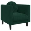 vidaXL Fauteuil avec coussin vert fonc&eacute; velours