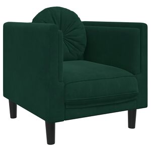 vidaXL Fauteuil avec coussin vert fonc&eacute; velours