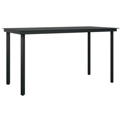 vidaXL Table à dîner de jardin Noir 140x70x74 cm Acier et verre