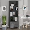 vidaXL Buffet HAMAR Gris foncé 60x35x180 cm Bois de pin massif