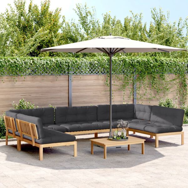 vidaXL Salon palette de jardin avec coussins 6pcs bois d'acacia massif