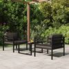 vidaXL Salon de jardin 3 pcs avec coussins Aluminium Anthracite
